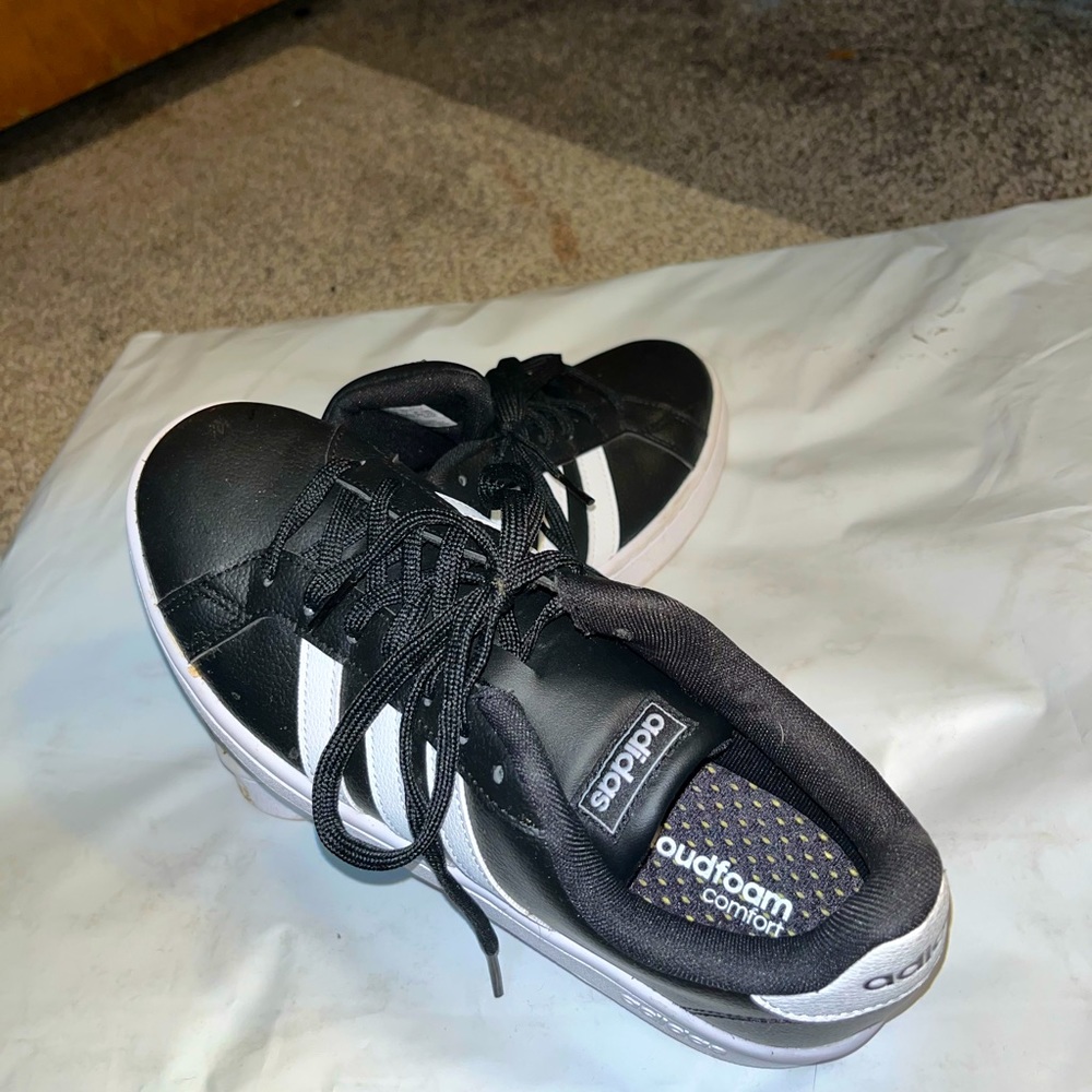 Adidas black on white